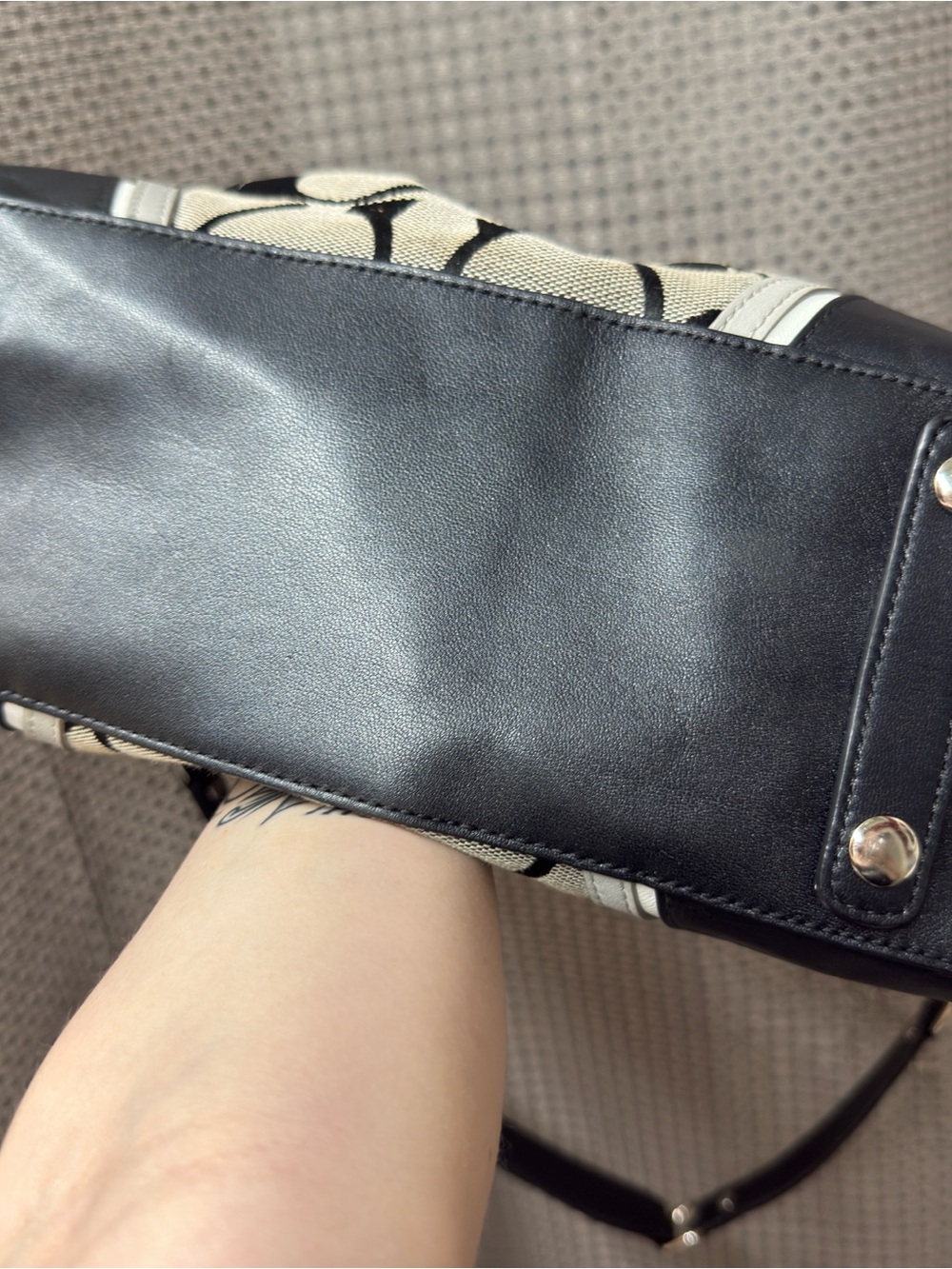 Coach Ashley F17447 Signature Canvas Satchel “Slouchy” Purse Y2K Era Circa 2012 - Picture 12 of 16